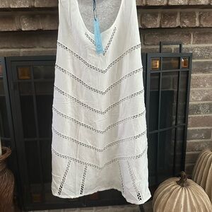 Solitaire White Crochet Pattern Swim Cover-Up